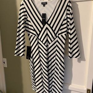 Stripped, body con, structured, lined dress from Bebe